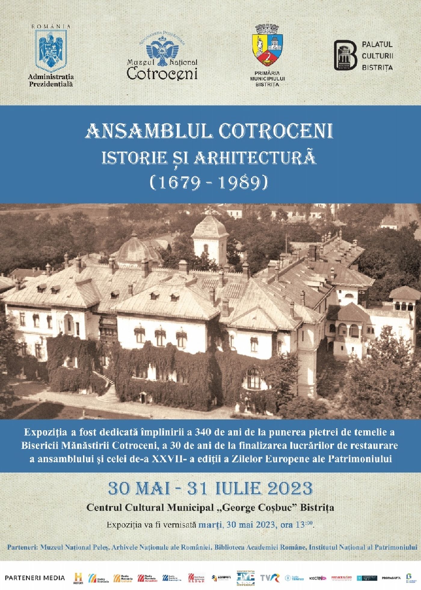 Expozițiile „Ansamblul Cotroceni. Istorie și arhitectură (1679-1989)” și „Palatul Pionierilor – Istorii Subiective”, vernisate la Bistrița